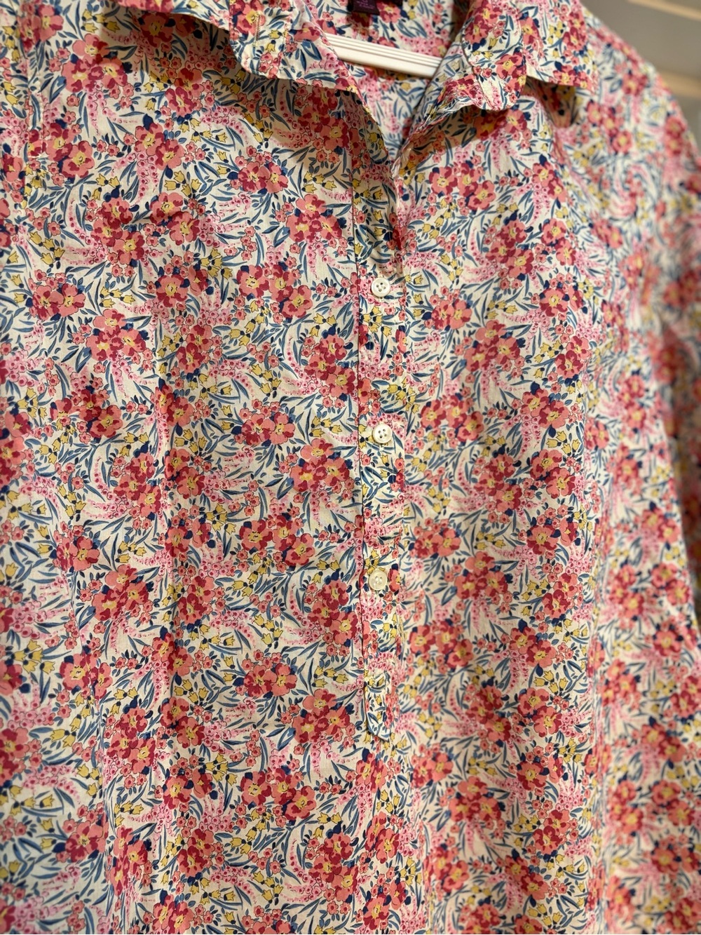 J.Crew Liberty London 100% Cotton Swirling Petals Floral Popover Shirt Blouse 6 - Picture 6 of 12